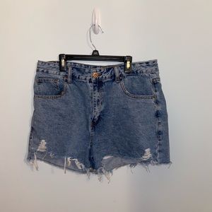Cotton On High Rise Ripped Jean Shorts